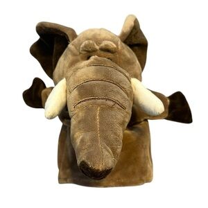 Elephant Hand Puppet Plush Soft Cuddly Brown Approximately 9” x 6”